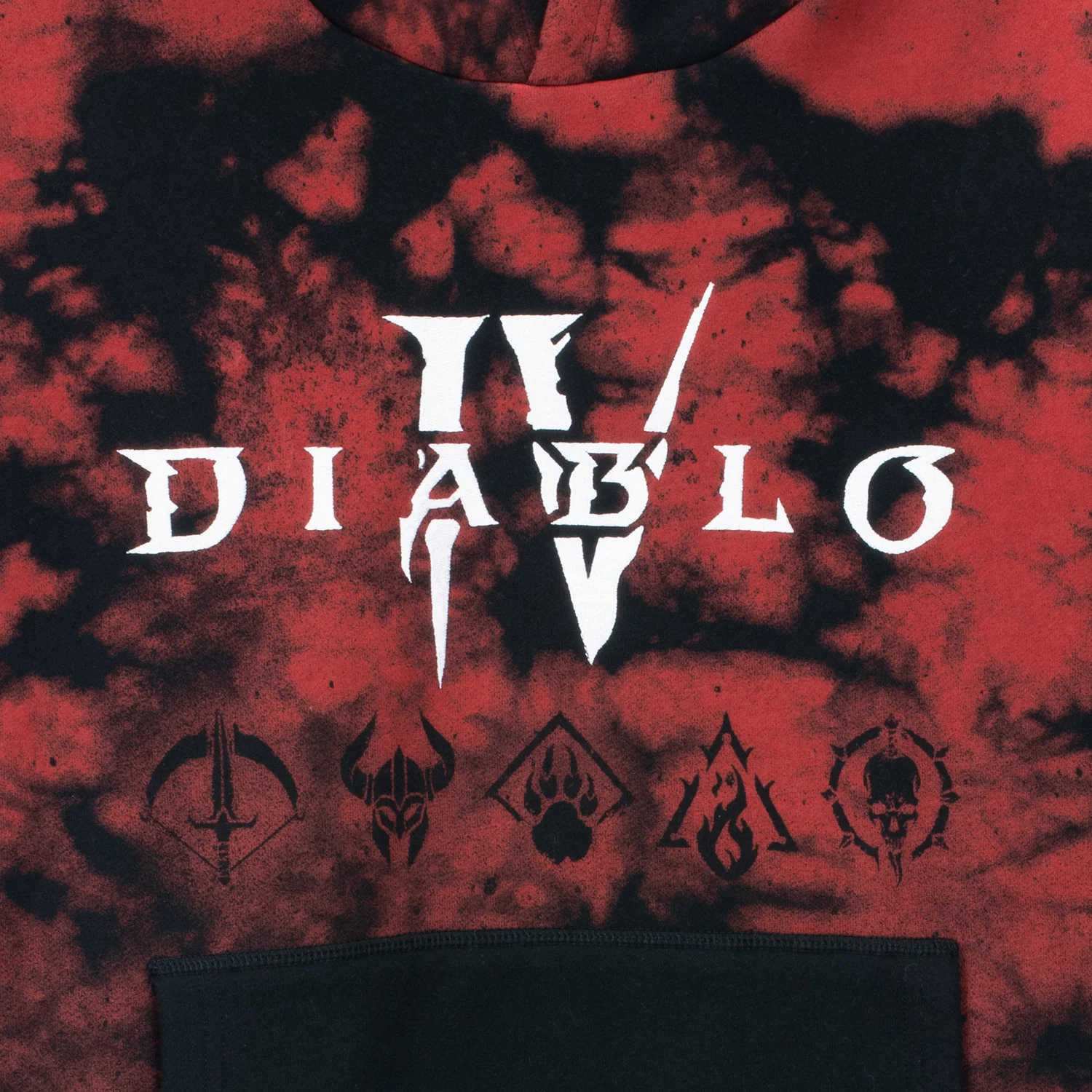 Diablo IV Black Tie-Dye Pullover Hoodie - Image 3