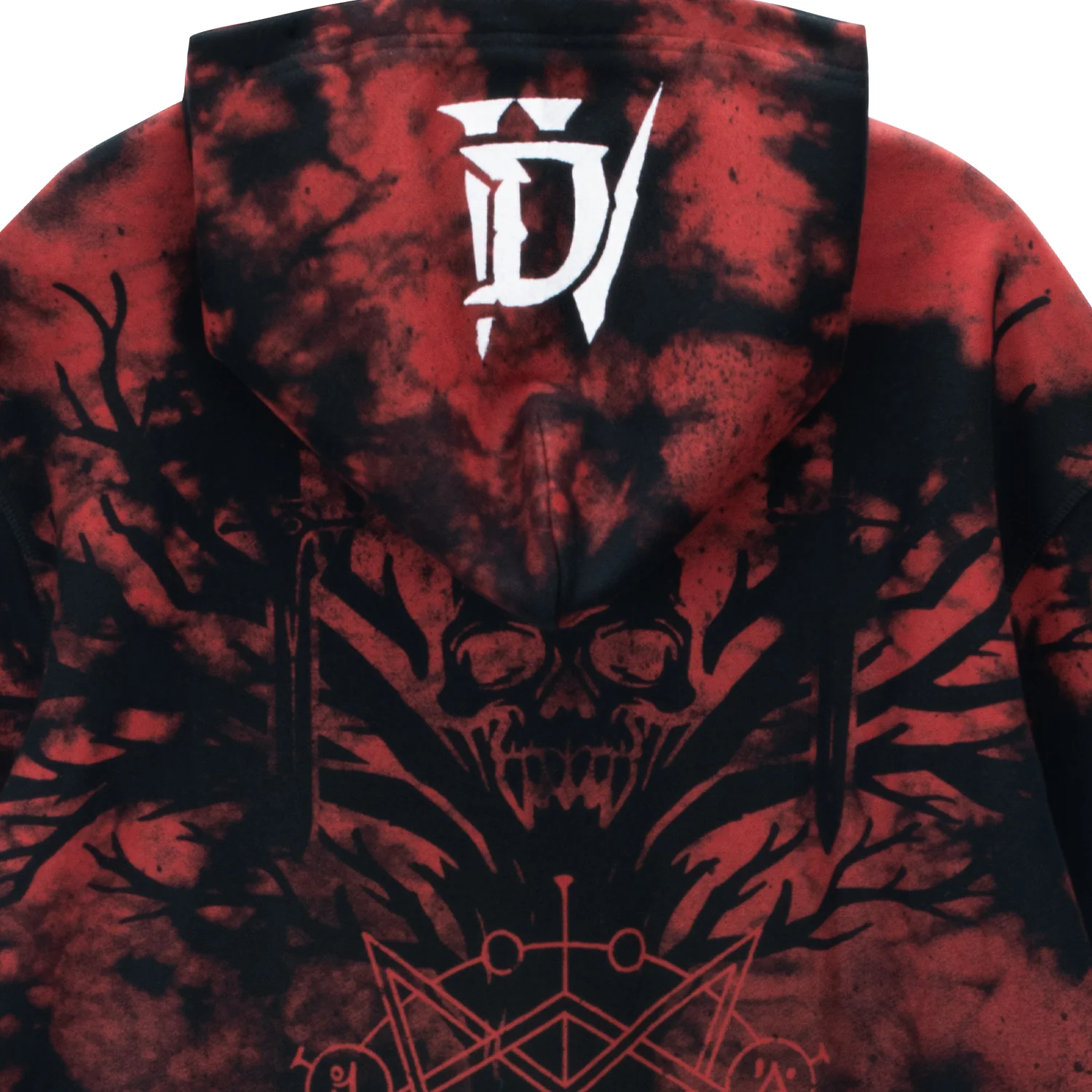 Diablo IV Black Tie-Dye Pullover Hoodie - Image 4